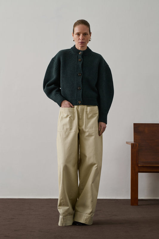 Cardigan Leonard - Vert Forêt - Laine - Femme