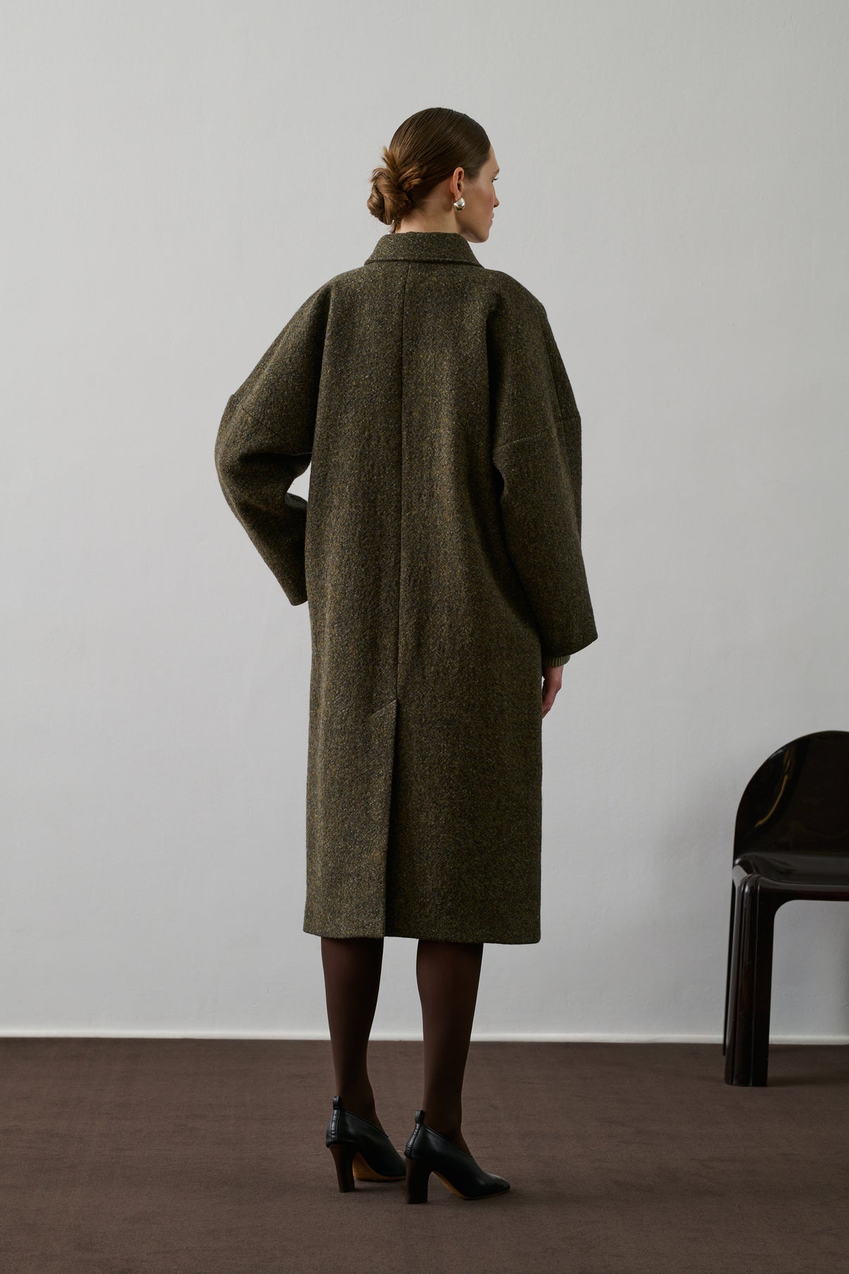 Manteau Guilhem - Kaki Chiné - Laine - Femme vue 2