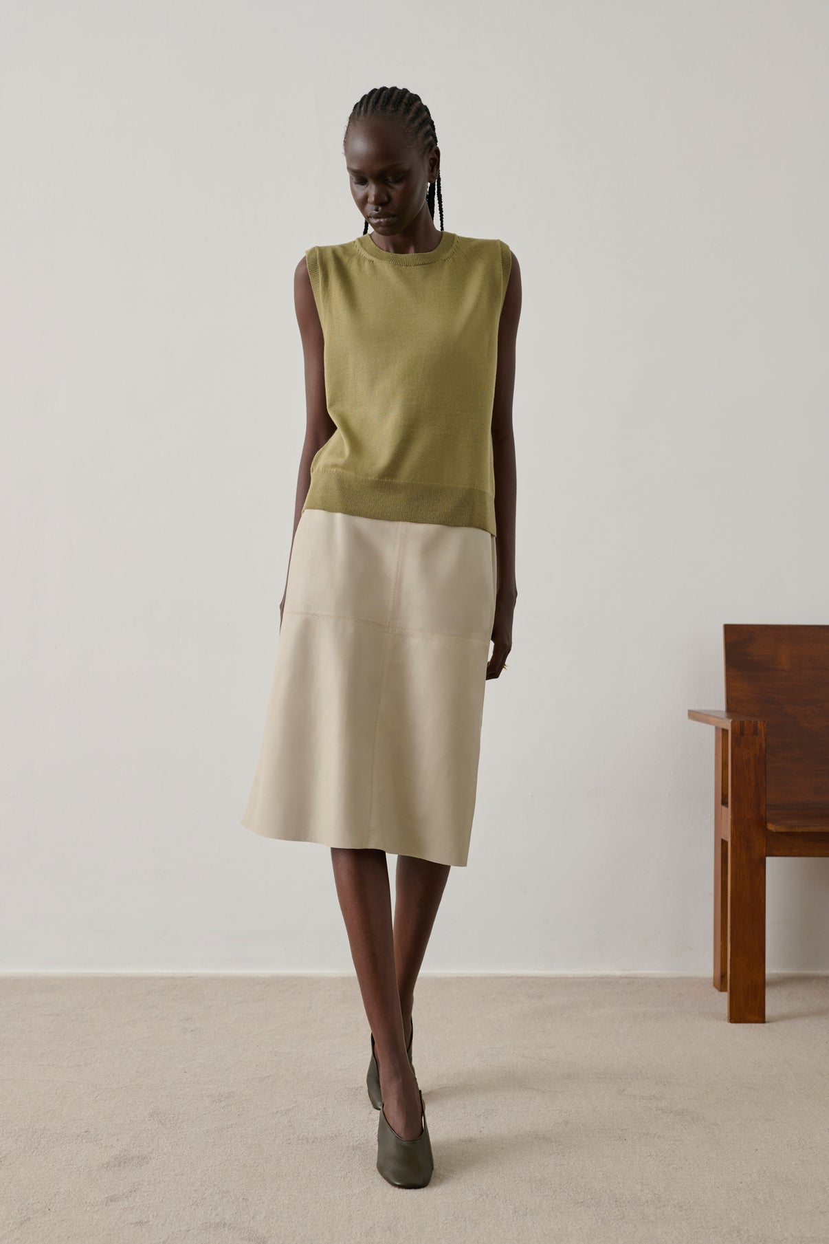 Pull Fargo - Argile - Laine mérinos - Femme vue 1